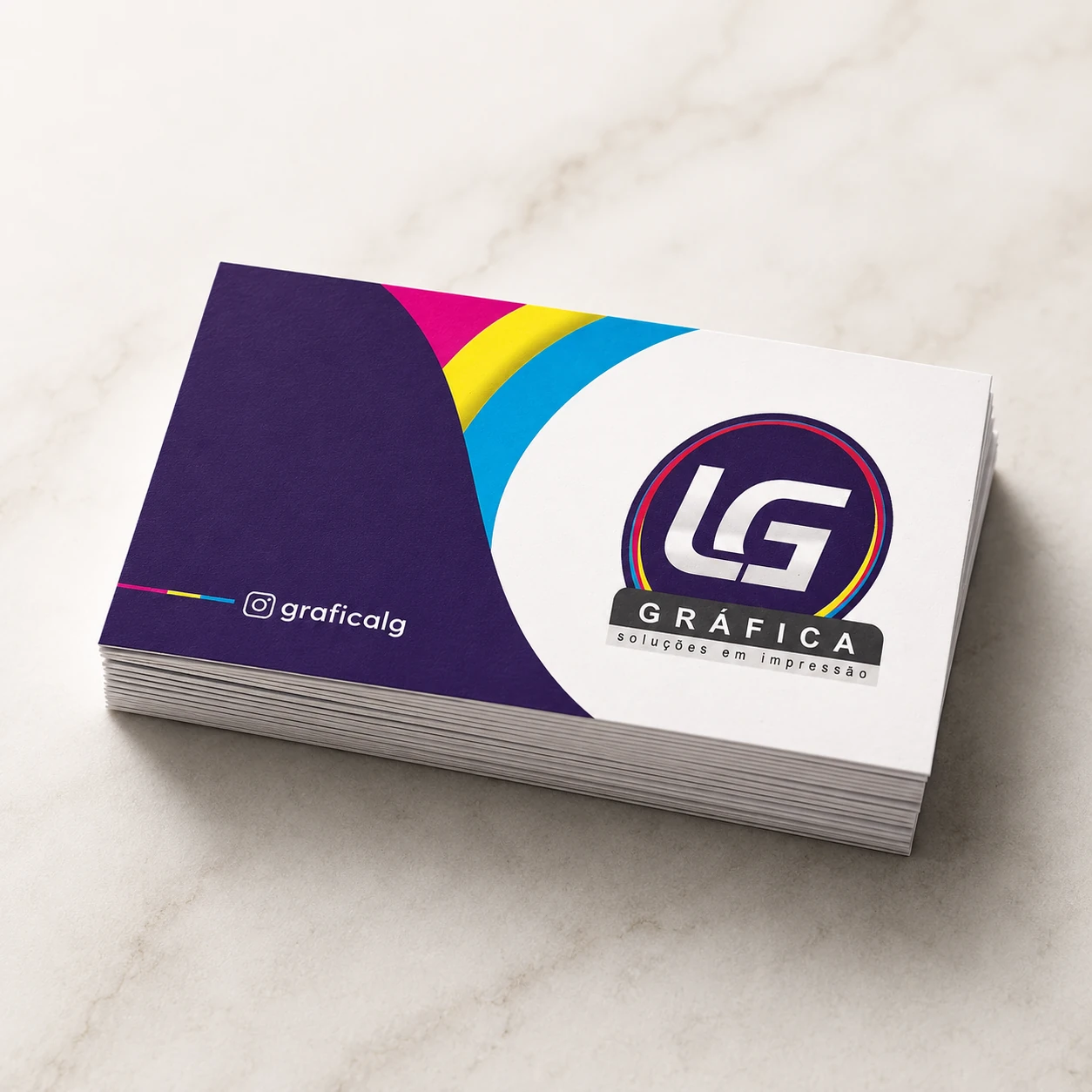 Trabalho de Cartões de visita e promocionais produzido pela LG Gráfica